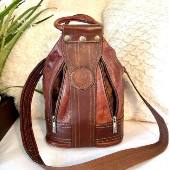 Italian Convertible Sling Backpack Bucket Leather Bag main image 4
